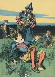 Sir Philip Sidney i umierający żołnierz, ok. 1907 r.