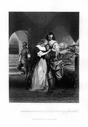 Sir Walter Raleigh rozstający żonę rano w dniu egzekucji, 1618, 1872