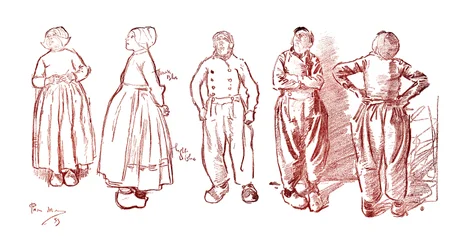 Szkice w Volendam, Holandia, 1900