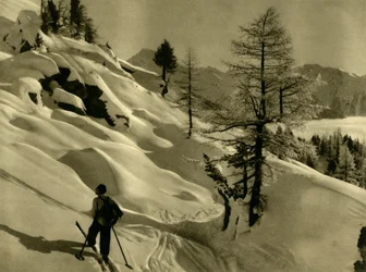 Narciarstwo w Ankogel, Austria, ok. 1935.