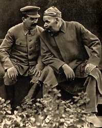 Radziecki przywódca Józef Stalin i pisarz Maksim Gorki, Moskwa, ZSRR, 1931.