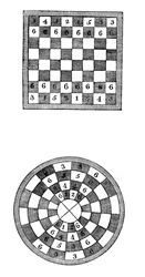 Szachownice kwadratowe i okrągłe, XIV w., 1833