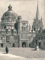 Kościół St Marys i Radcliffe, z czworoboku, w Brasenose, 1896