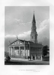 Kaplica św. Pawła, Broadway, Nowy Jork, 1855