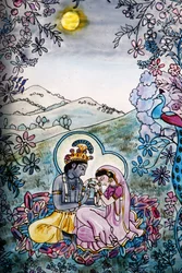Witraże w świątyni Iskcon: Krishna and Rada, Londyn, Wielka Bretania