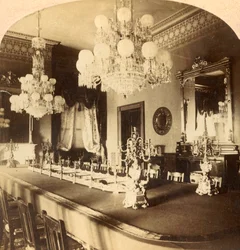 State Dining Room, Presidents Mansion, Waszyngton, D.C., USA, ok. 1900.