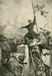 Szturm na Konstantynopol przez Baldwina, hrabiego Flandrii, 1204, 1890.