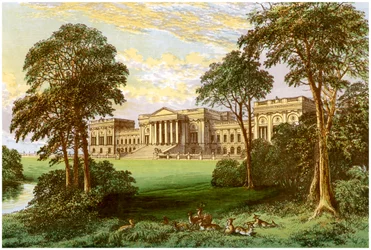 Stowe Park, Buckinghamshire, dom księcia i markiza Buckingham i Chandos, c1880