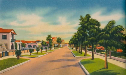 Ulica w dzielnicy mieszkalnej, Barranquilla, ok. 1940