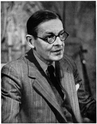 TS Eliot, urodzony w Ameryce brytyjski poeta dramaturg i krytyk, ok. 1950