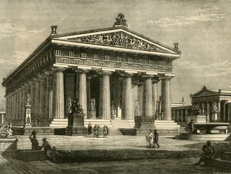 Świątynia w Paestum, odrestaurowana, 1890 r.