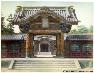 Brama świątyni, Shiba, Tokio, Japonia, początek XX wieku