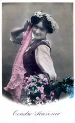 Tendre Souvenir, pocztówka francuska, ok. 1900