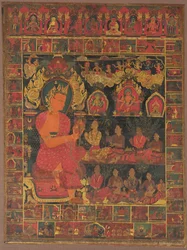 Thangka z głoszeniem Buddy Bejeweled, 1648.