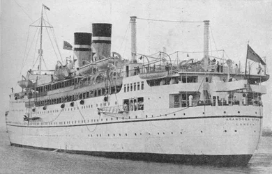 Gwiazda Arandora na początku podróży w czasie pokoju, c1938 1940