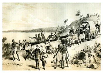 Przybycie nad jezioro Ngami, 1883