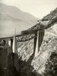 Wiadukt Baltschieder na głównej linii Lotschberg ..., 1935-36.
