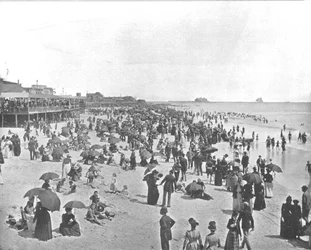 Plaża w Atlantic City, New Jersey, USA, ok. 1900.