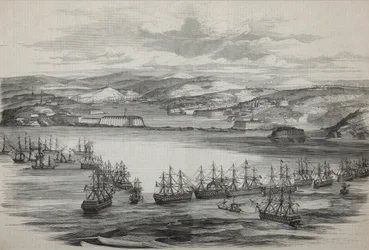 Eskadra brytyjsko-francuska w Sewastopolu, ok. 1855
