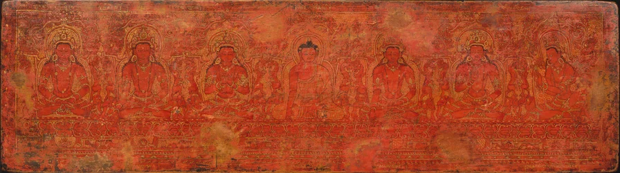 Budda Siakjamuni, Pięciu Przeszłych Buddów i Maitreja, ca. XV wiek.