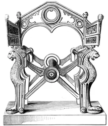 Krzesło Dagoberta, VII wiek, 1849
