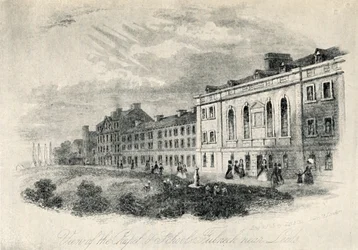 Kaplica i szkoły, Fulneck koło Leeds, XIX w., 1947.