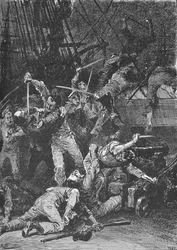 Chilijskie kordelasy przetoczyły się przez pokład, 1902