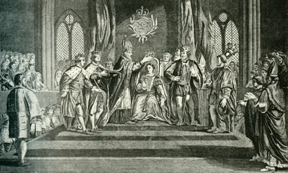 Koronacja Anny Boleyn koroną świętego Edwarda, 1902.