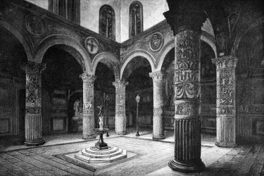Dwór Palazzo Vecchio, Florencja, Włochy, 1882 r.