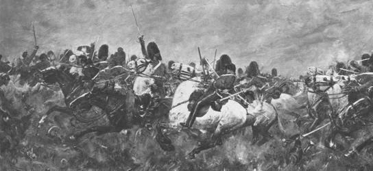 Wojna krymska, 1854-56: zbiórka Scots Greys pod Bałakławą, 1901