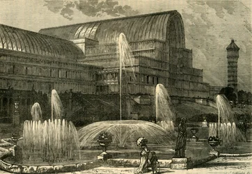 Pałac Kryształowy, od południa, ok. 1878 r.