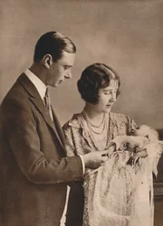 Książę i księżna Yorku na chrzcie księżniczki Elżbiety, 1926
