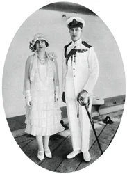 Książę i księżna Yorku na pokładzie HMS Renown, Malta, 1927, 1937