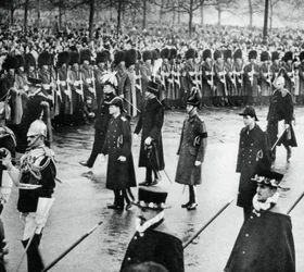 Książę Yorku w procesji pogrzebowej króla Jerzego V, 1936, 1937