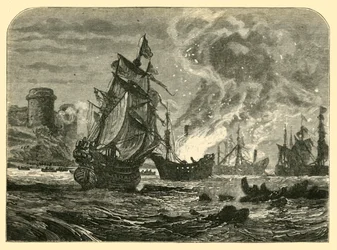 Holendrzy w Medway: Atak De Ruyters na zamek Upnor, 1667, 1890.