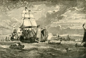 Pierwsza flota Kompanii Wschodnioindyjskiej opuszczająca Woolwich, 1601, 1890.