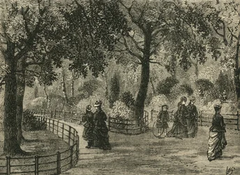 Spacery po kwiatach, Kensington Gardens, ok. 1876 r.