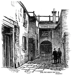 Dom publiczny Fox under the Hill, Adelphi, Westminster, Londyn, 1887