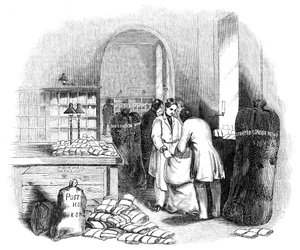 Główny urząd pocztowy, pakowanie indyjskiej poczty, 1844.