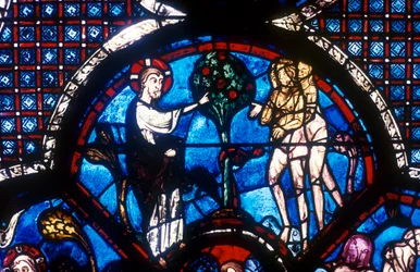 Okno Dobrego Samarytanina, katedra w Chartres, Francja, XIII wiek