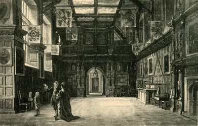 Hall, Audley End, 1898.