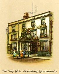 Słup chmielu, Tewkesbury, Gloucestershire, 1936.