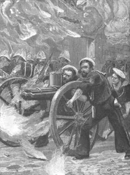 Powstanie pod rządami Arabiego Paszy, 1882: Niebieskie kurtki oczyszczają ulice..., 1901.