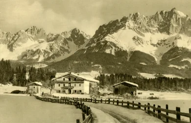 Góry Kaiser, Oberndorf, Tyrol, Austria, c1935.