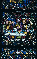 Ostatnia Wieczerza, witraż, Katedra w Chartres, Francja, 1205-1215