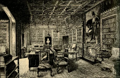 Biblioteka w Abbotsford, 1882.