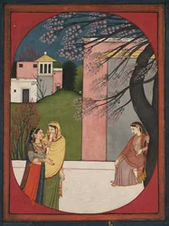 Bohaterka Lovelorn z Sat Sai w Bihari, 1780-90.