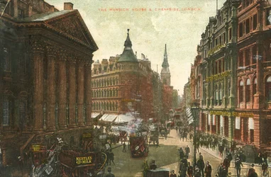 The Mansion House & Cheapside, Londyn, koniec XIX-początek XX wieku.