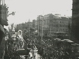 Parada Mardi Gras na Canal Street, Nowy Orlean, USA, 1895.
