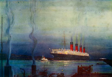 Mauretania w Cherbourgu, ok. 1930